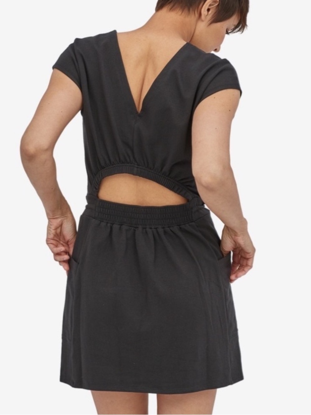 Patagonia- Organic Cotton , Black, Roaming Dress. Casual, Everyday Wear Size Med